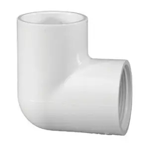 Fan Favorite Lasco 407007BC Pipe Elbow, 3/4 in, Slip x FPT, 90 deg Angle, PVC, White, SCH 40 Schedule