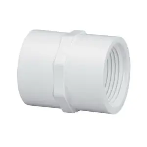 Luxury Lasco 430007BC Pipe Coupling, 3/4 in, FPT, PVC, White, SCH 40 Schedule