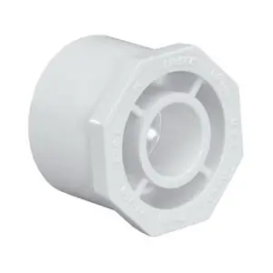 Lasco 437247BC Reducing Bushing, 2 x 1/2 in, Spigot x Slip, PVC, White, SCH 40 Schedule Money Back Guarantee
