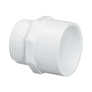 Lasco 436005BC Pipe Adapter, 1/2 in, MPT x Slip, PVC, White, SCH 40 Schedule, 600 psi Pressure Markdown