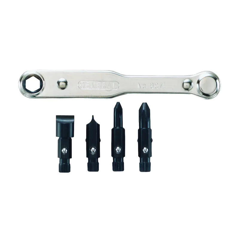 Professional Grade General 8071 Ratcheting Offset Screwdriver Set with Pass Through Handle, 4 in Drive