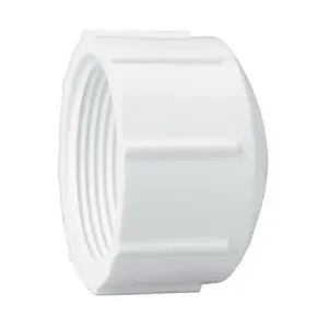 Last Chance Lasco 448012BC Pipe Cap, 1-1/4 in, FPT, PVC, White, SCH 40 Schedule