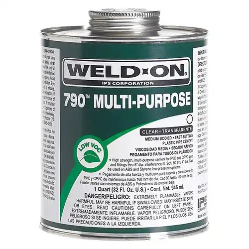 Reduced Price Weld-On 790 Series 10260 Multi-Purpose Solvent Cement, 1/4 pt Can, Syrupy Liquid, Light Amber