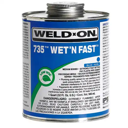 Direct From Manufacturer Weld-On Wet 'N Fast 12498 Cement, 1/4 pt Can, Liquid, Blue