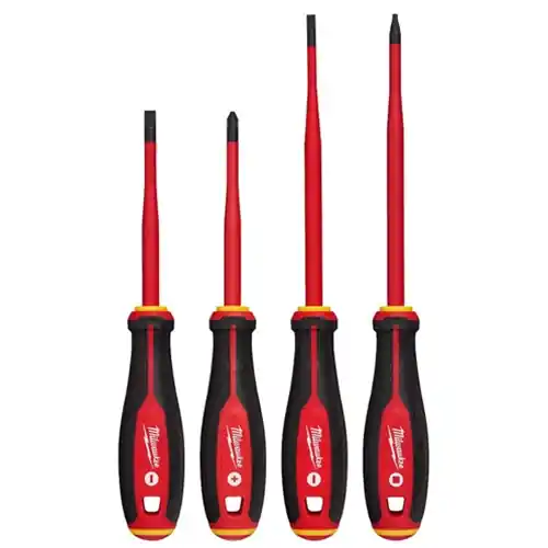 Milwaukee 1000V Insulated Slim-Tip Screwdriver 4-Piece Set 48-22-2219 Direct From Manufacturer