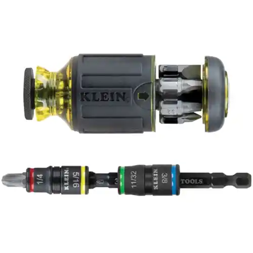 Best Choice Klein 12-in-1 Impact Rated Stubby Driver Set With Flip Sockets 32308HD