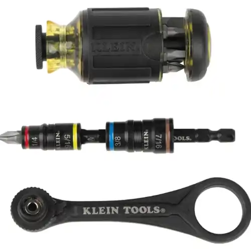 Hassle-Free Returns Klein 3-Piece Flip Socket, Mini Ratchet And Multi-Bit Driver Set 85515HD