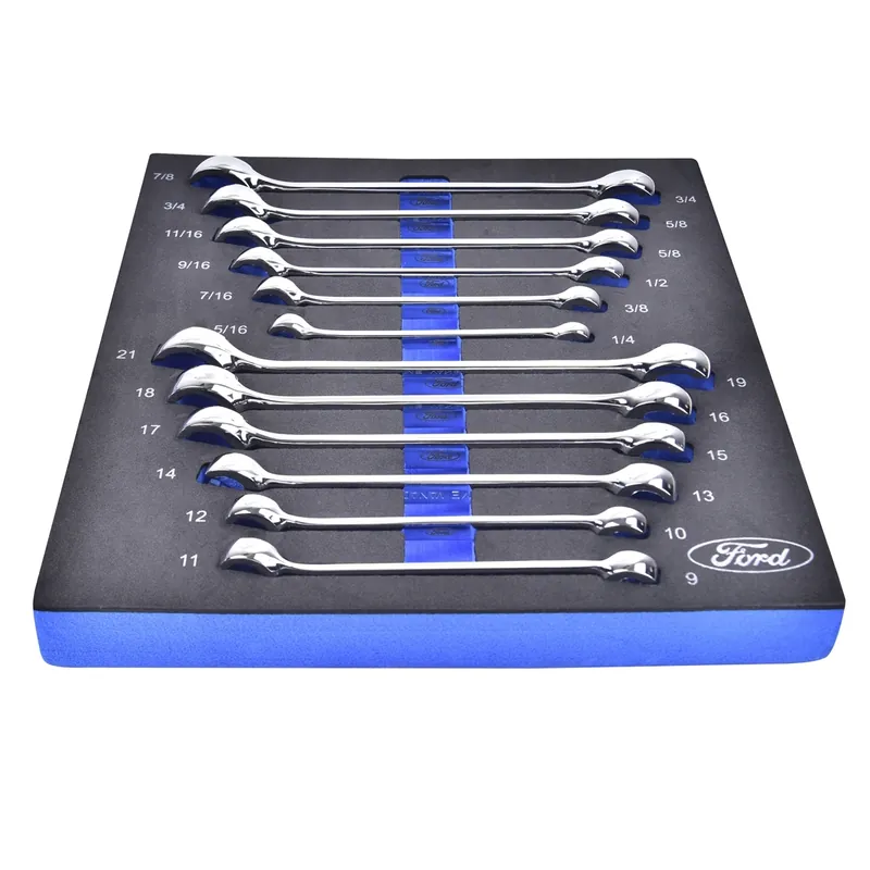 WRENCH SET SAE/METRIC MIRROR-POLISHED FORD ONLY - K Tool International Crafted