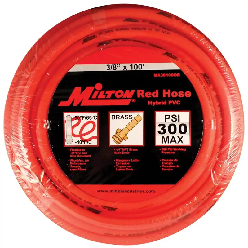 Milton Red Hose PU Hybrid 3/8" X 100' w/1/4" NPT - Milton Industries Bargain