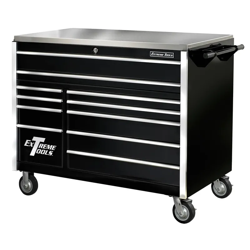 Certified 55 Inch 11 Drawer Professional Roller Cabinet in Black - Extreme Tools