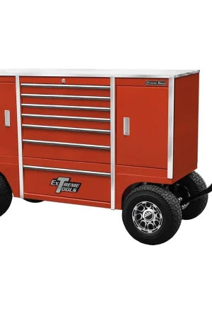 Flash Sale 70 Inch 7 Drawer/2 Compartment Pit Box, Red - Extreme Tools
