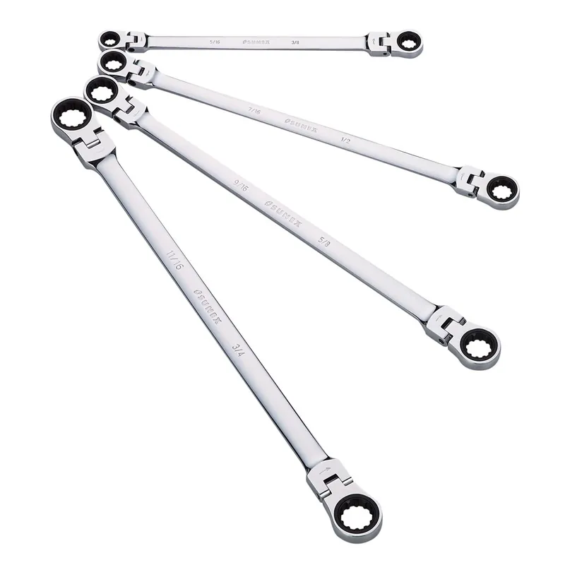 4pc Extra Long Double Box Ratcheting Wrench Set - Sunex Tools Buy Online
