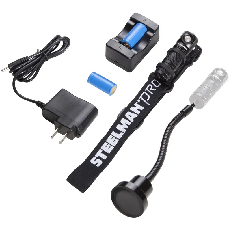 Certified 3 Watt 120 Lumens Rechargeable Headlamp Combo Kit - Steelman