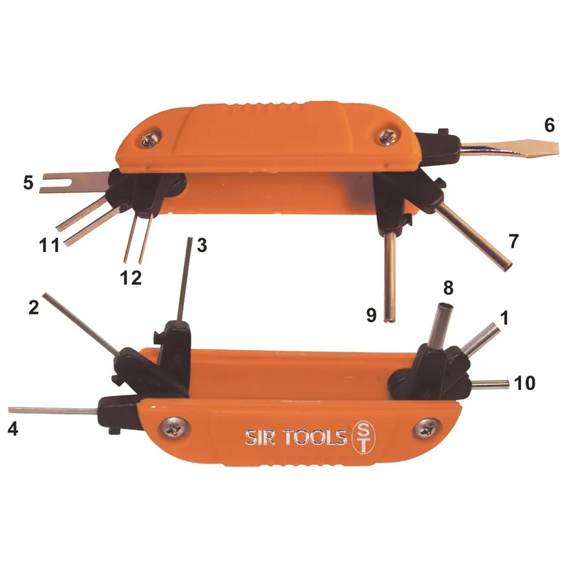 Premium Fold-Up Wire Terminal Extractor Kit w/ 12 Barbs - Sir Tools