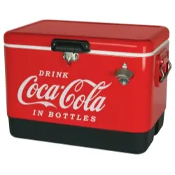 Coca Cola Metal Ice Chest, 54 Quart, Red - Avenger Work boots Worldwide Shipping