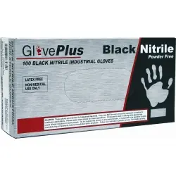 Low Price XXL GlovePlus P/F Txtred BLACK Nitrile Gloves - Ammex