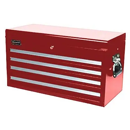 Homak Tool Storage | RD02042601 | 27" Professional Series 4 Drawer Top Chest Red Authentic