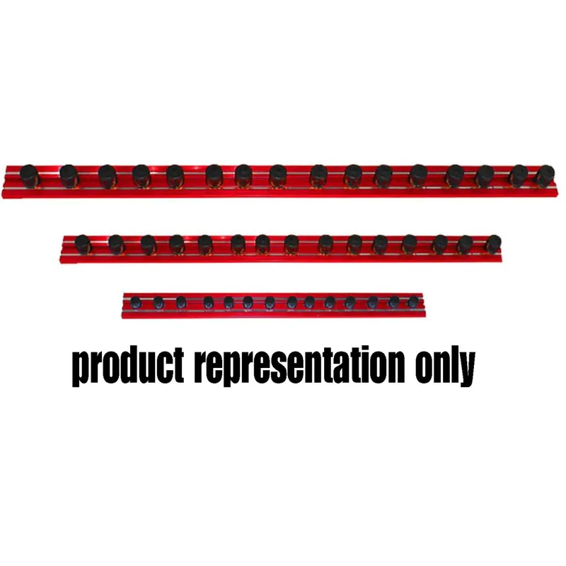 VIM Tools | MR12R20A | 12" Red Magrail TL Magnetic Socket Holder with 1/4" Studs Worldwide Shipping