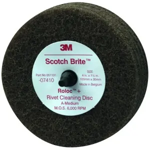 3M Automotive | 7410 | Scotch-Brite Rivet Cleaning Disc, 4 Inches x 1 1/4 Inch, Medium Popular