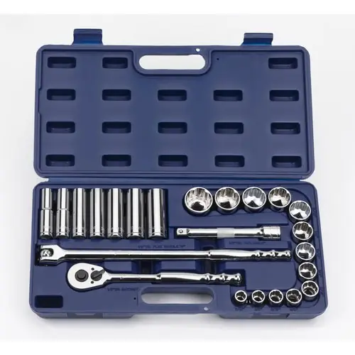Deal J.H. Williams | JHW50668 | 23 pc 1/2" Drive -Point SAE Shallow and Deep Socket and Drive To