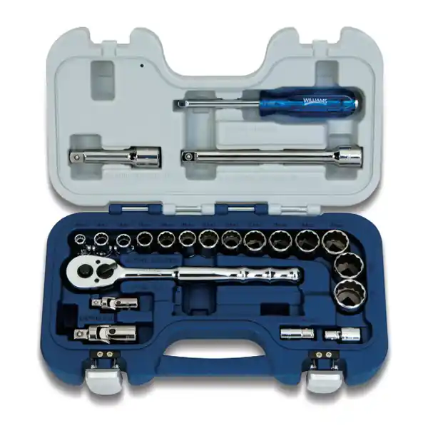 J.H. Williams | 50613 | 3/8 Inch Drive Metric Basic Tool Set w Ratchet, Sockets Viral