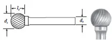 SGS Tool Company | 12500 | Carbide Ball Shape Bur (SD-3) Single Cut 3/8" Latest