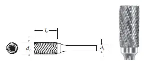 Express Delivery SGS Tool Company | 10203 | Carbide Cylinder Shape Bur (SA-6) Double Cut 5/8"