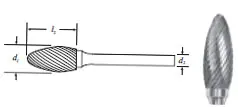 SGS Tool Company | 16725 | Carbide Flame Shape Burs (SH-5L6) Single Cut 1/2" Limited Offer