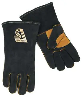 Steiner Industries | 2619B | B Series Foam Lined Leather Welding Gloves (Black L) One Day Deal
