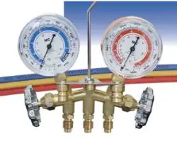 No Minimum Order Mastercool | 33772 | R12, R22, R502 Brass 2-way Manifold Set w/3-72" hoses- 2 1/2GA