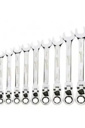 Limited Time J.H. Williams | JHWMWS-12RCF | 12 pc 12-Point Metric Flex-Head Reversible Ratcheting Combinatio