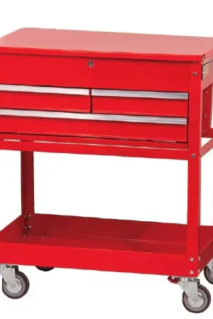 Price Cut J.H. Williams | 50721 | 3 Drawer 34 In Service Cart - Red