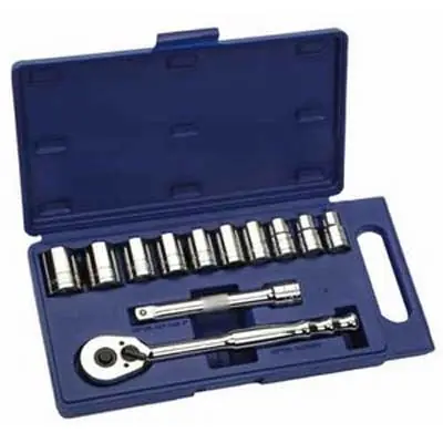 Certified J.H. Williams | JHW50669 | 12 pc 1/2" Drive 12-Point Metric Shallow Socket Set and Drive To