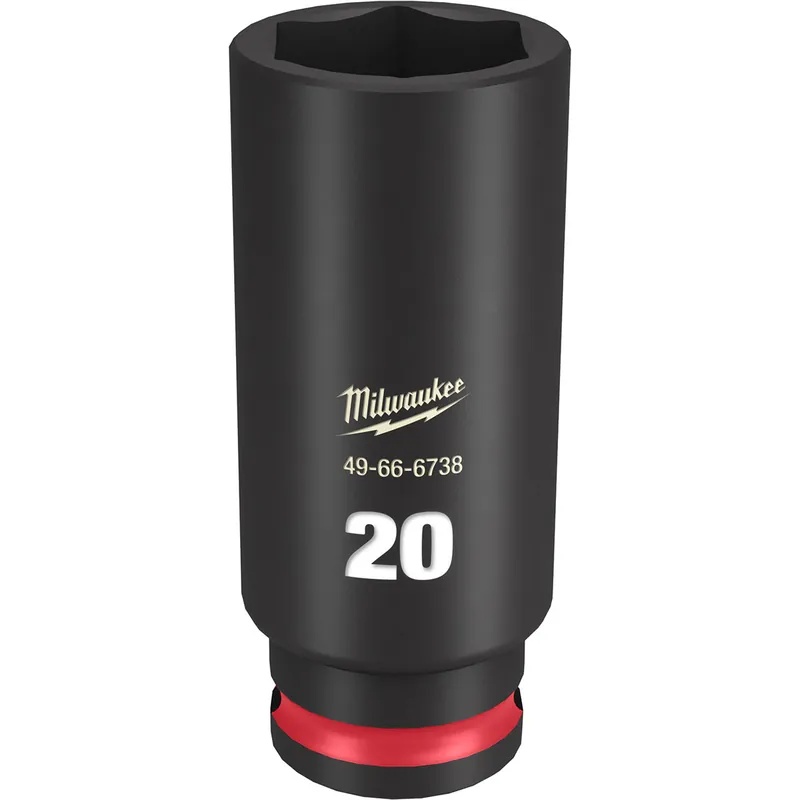 Milwaukee Electric Tools | 49-66-6738 | SHOCKWAVE Imp Duty 3/8"Dr 20MM Dp 6-PT Socket Certified