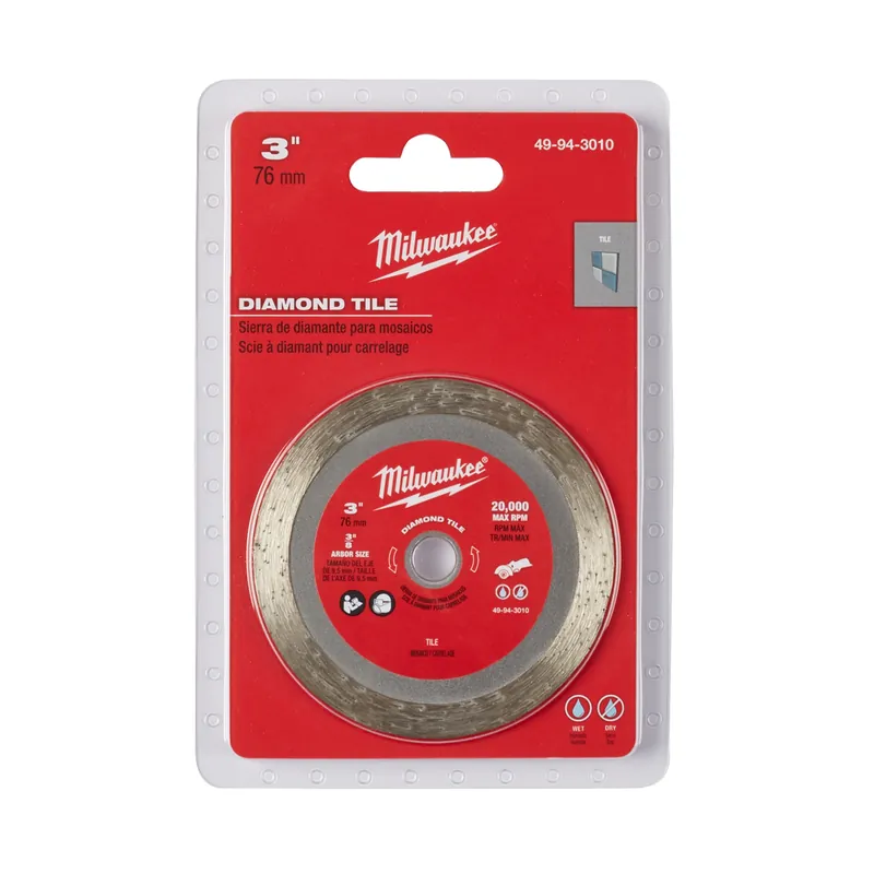 Milwaukee Electric Tools | 49-94-3010 | 3 in. Diamond Tile Cut-off Blade MAX 20,000 RPM Direct From Manufacturer