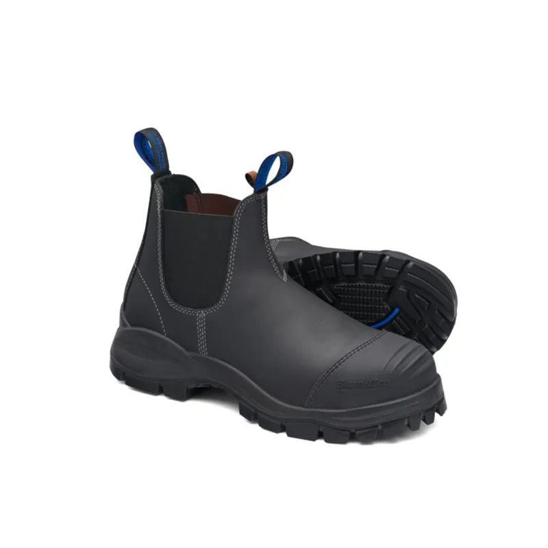 Blundstone | 990-090 | Steel Toe Slip-On Elastic Side Boots w/ Kick Guard, Black Professional Grade