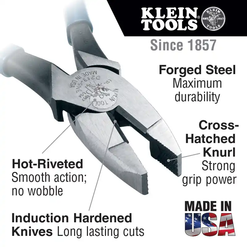 Worldwide Shipping Klein Tools | D213-9 | 9" HIGH LEVERAGE SIDE CUTTER