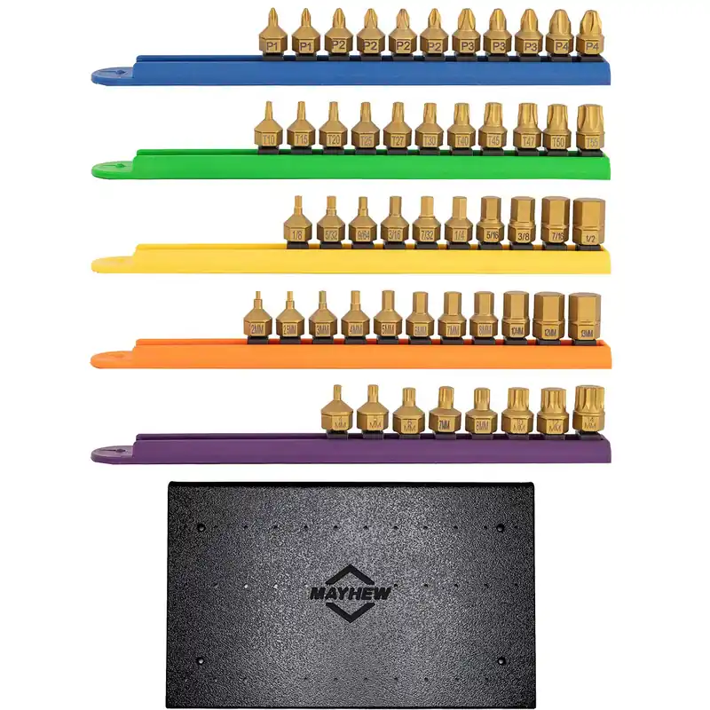 No Minimum Order Mayhew Tools | 81439 | Titanium Coated Low Profile Dual Drive Sets 16002 10pc Phill