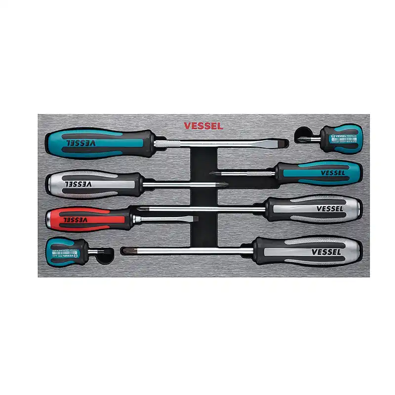 Vessel Tools USA | 980MIXEVA | Vessel 8 Pc Megadora Impacta Assorted Screwdriver Set Premium