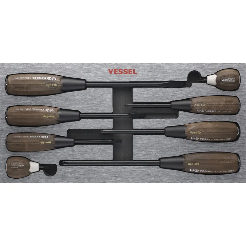 Limited Edition Vessel Tools USA | 3308EVA | WOOD-COMPO NON-SLIP SD 8PC SET IN EVA