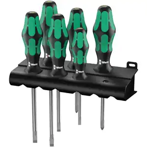 Wera Tools | 05105650001 | 334/6 Rack Screwdriver set Kraftform Plus Lasertip and rack Price Cut