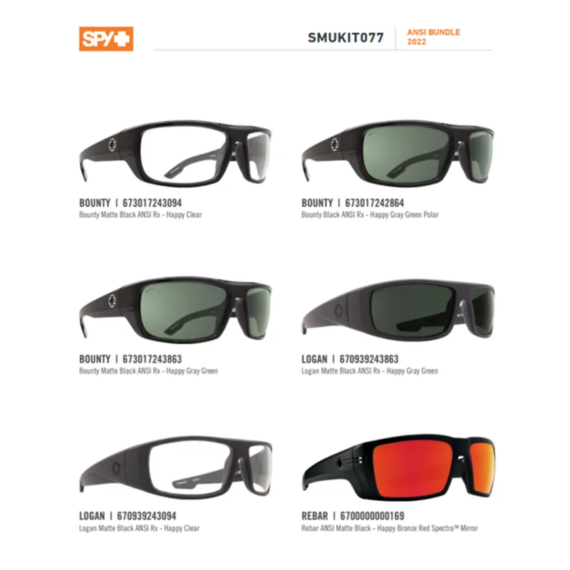 Instant Buy Spy Optics Inc | SMUKIT077 | ANSI Bundle