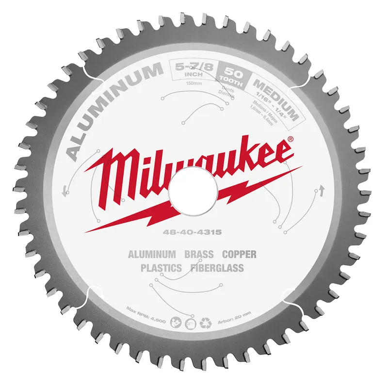 Express Delivery Milwaukee Electric Tools | 48-40-4315 | 5-7/8" Aluminum Cutting Circular Saw Blade