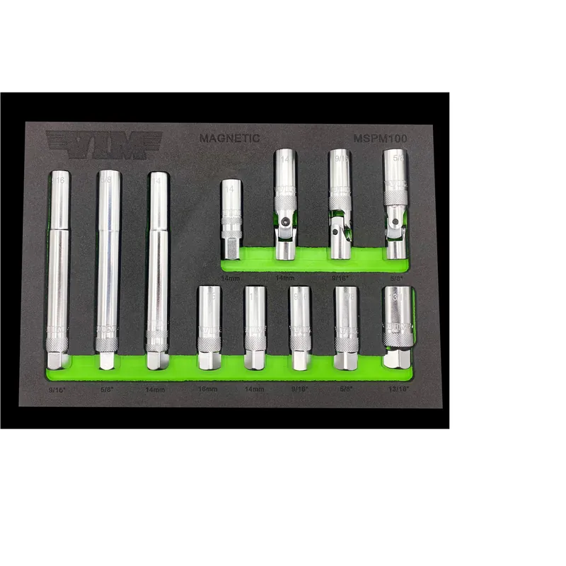 Hot Picks VIM Tools | MSPM100 | 12 PC. 3/8'' DR. MAGNETIC SPARK PLUG MASTER SET