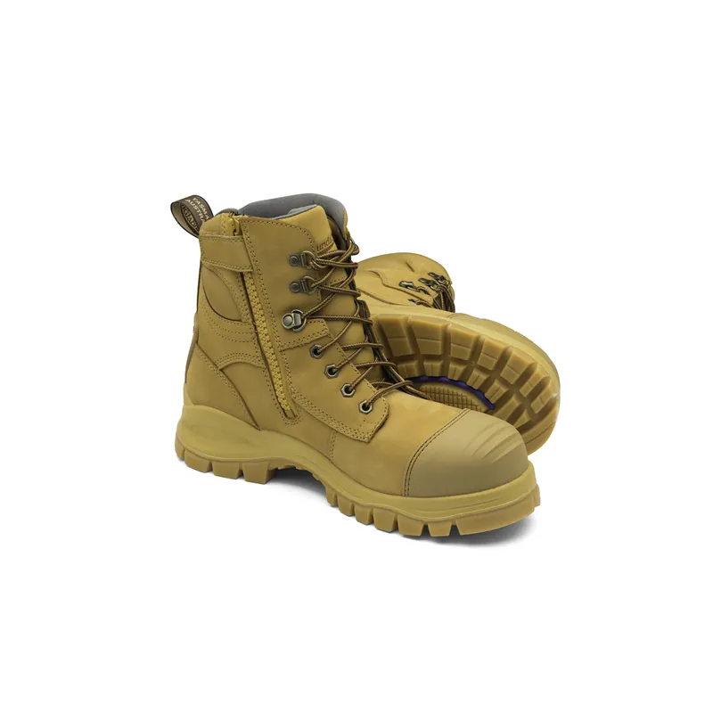 Hot Deal Blundstone | 992-105 | Blundstone 992 Steel Toe Lace Up Side Zip, Water Resistant, Bump
