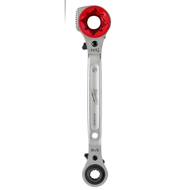 Affordable Milwaukee Electric Tools | 48-22-9216M | Lineman's 5in1 Ratcheting Wrench w/ Milled Strike