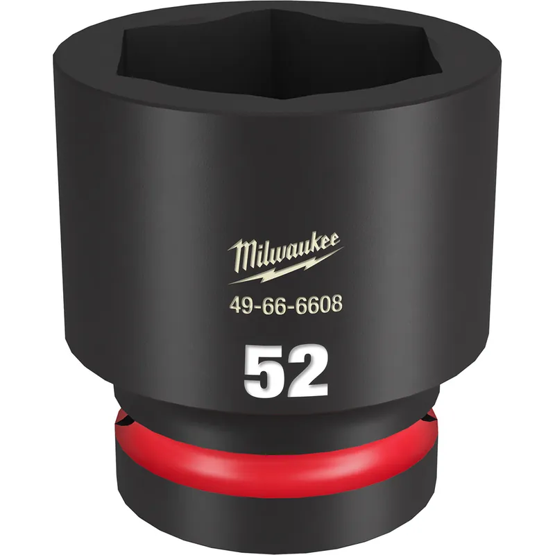 Low Price Milwaukee Electric Tools | 49-66-6608 | SHOCKWAVE Imp Duty 1"Dr 52MM Std 6-PT Socket