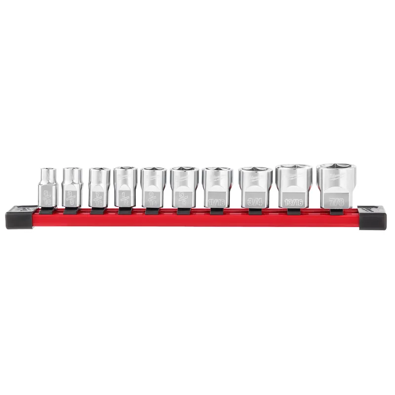 Milwaukee Electric Tools | 48-22-9403 | 10pc 3/8" SAE Sockets FOUR FLAT Sides Crafted