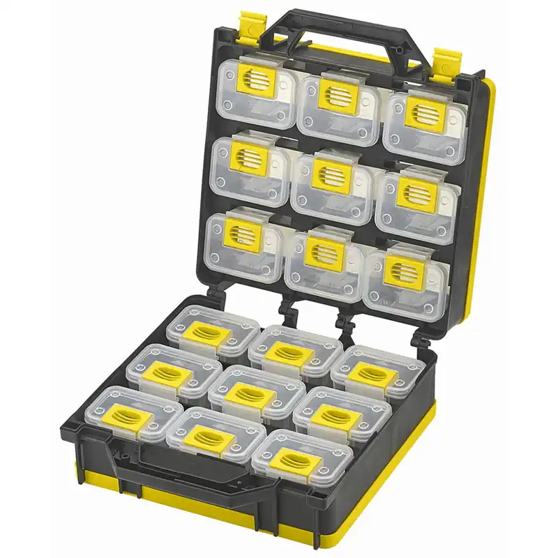 LDS Industries | 1010496 | Storage Case 2- Sided 18 bins with Carry Strap Original