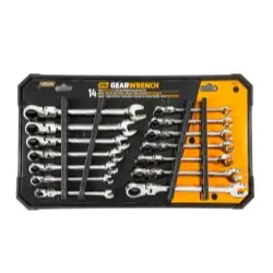 Fresh Stock KD Tools | 85141 | 14 Piece SAE & Metric Flex-Head Combination Ratche